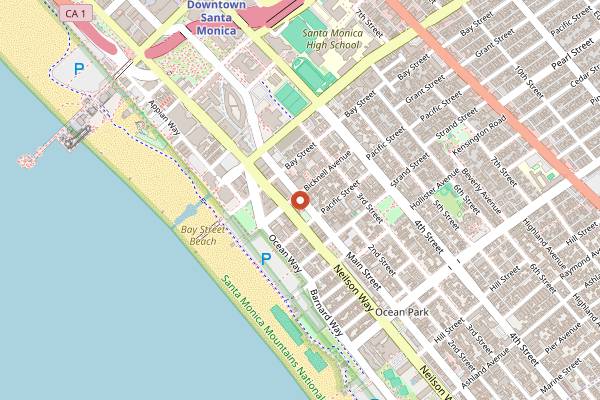 Map showing Cobi's in Santa Monica