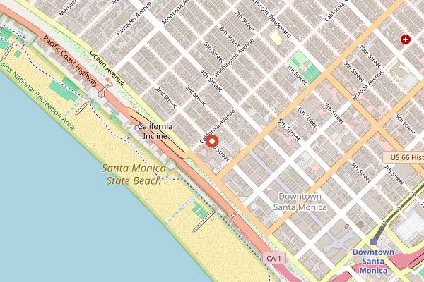 Map showing The Penthouse in Santa Monica