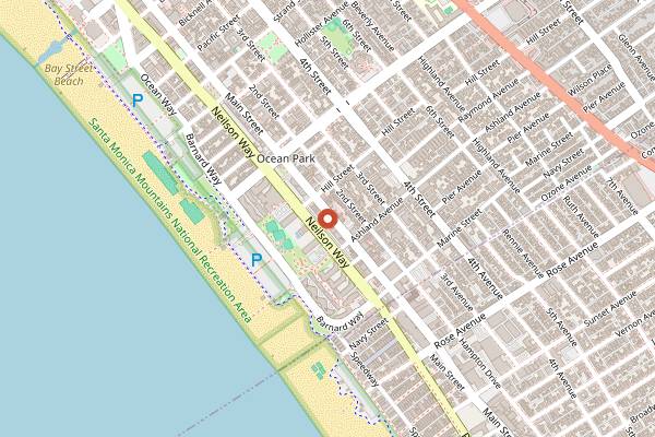 Map showing Sunny Blue in Santa Monica