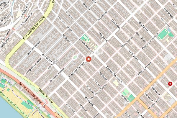 Map showing Primo Passo Coffee Co. in Santa Monica