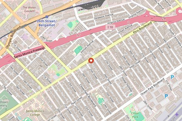 Map showing Gilbert's El Indio in Santa Monica