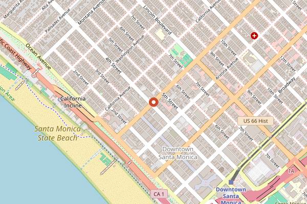 Map showing Shirube in Santa Monica