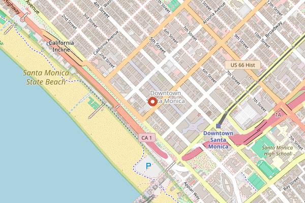 Map showing Sugarfish in Santa Monica