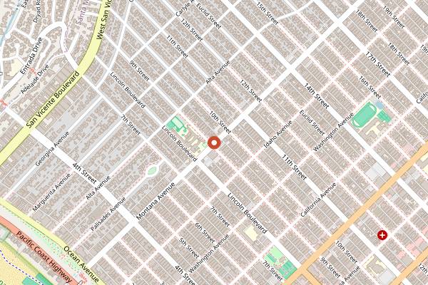 Map showing Caffe Luxxe in Santa Monica