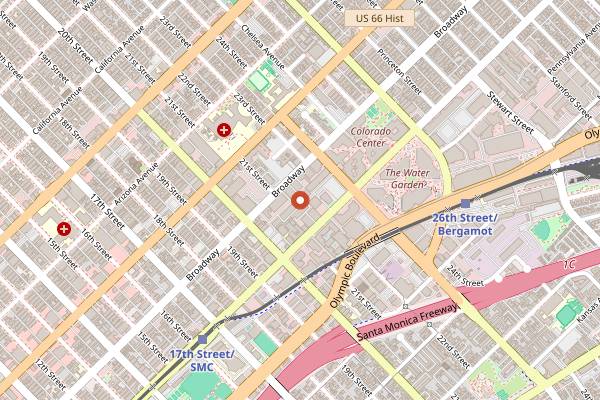 Map showing Goodboybob Coffee Roasters in Santa Monica