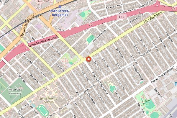 Map showing Z Garden in Santa Monica