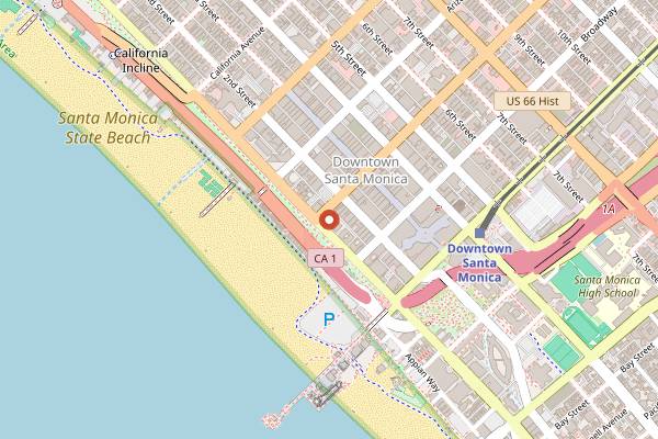 Map showing Water Grill Santa Monica in Santa Monica