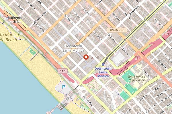 Map showing La Purepecha in Santa Monica
