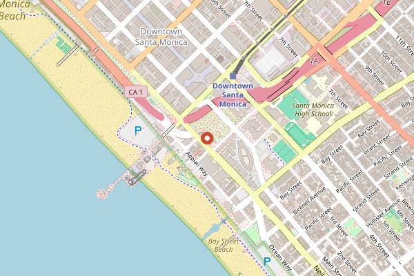 Map showing Chez Jay in Santa Monica