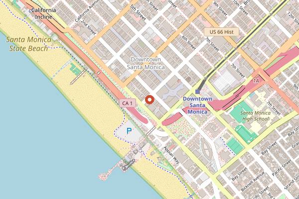Map showing KazuNori in Santa Monica