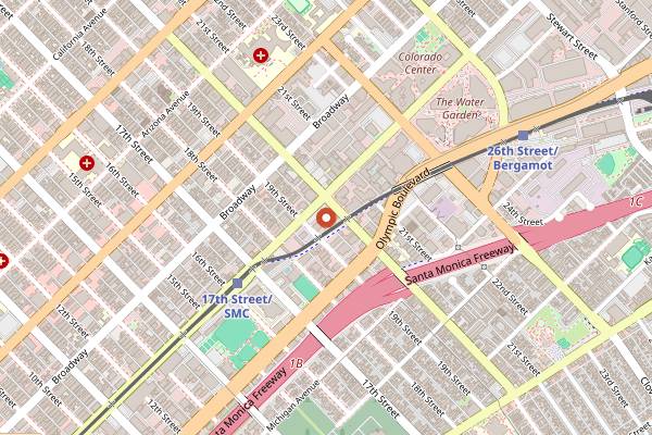 Map showing Santa Monica Brew Works in Santa Monica