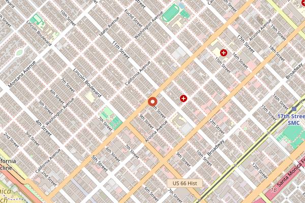Map showing Santa Monica Seafood Market & Cafe in Santa Monica