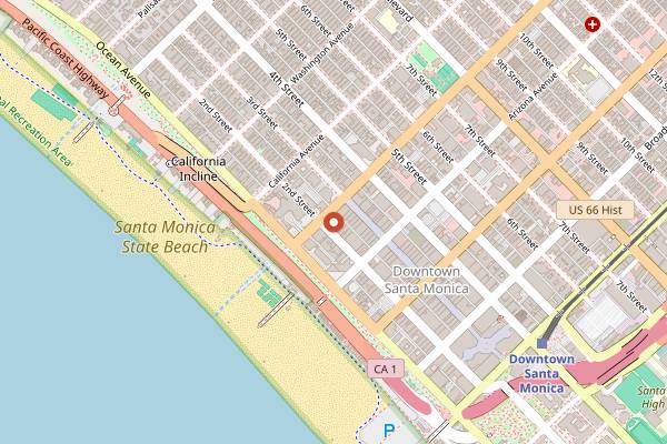 Map showing Wally's in Santa Monica