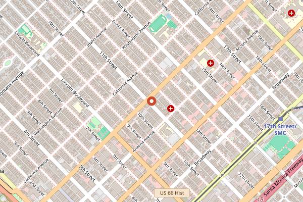 Map showing Melisse in Santa Monica