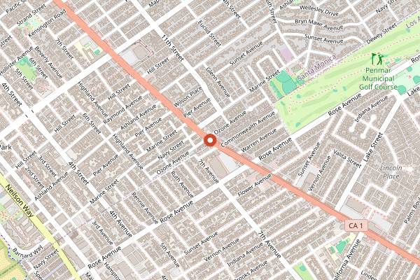 Map showing Piccolo Ristorante in Santa Monica