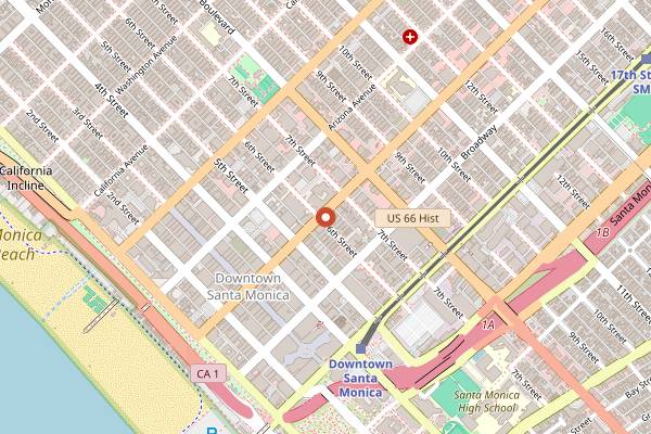 Map showing Tar & Roses in Santa Monica