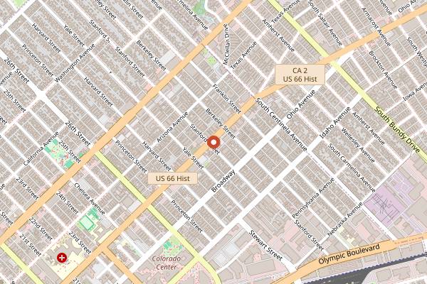 Map showing Offhand Wine Bar in Santa Monica