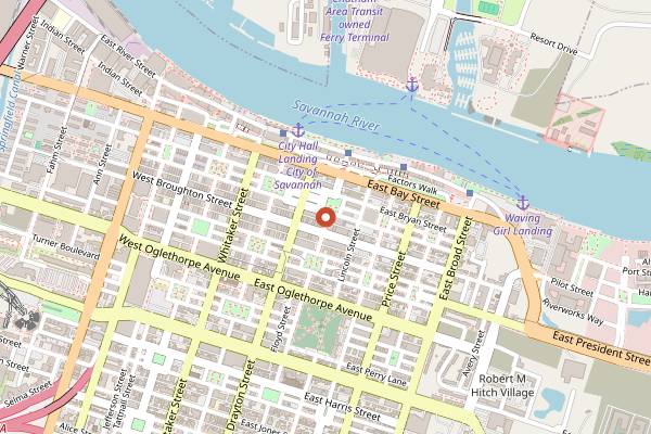 Map showing Marche de Macarons in Savannah