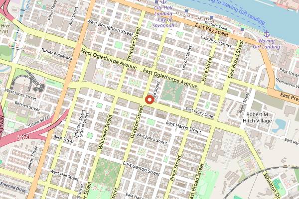 Map showing Savoy Society in Savannah