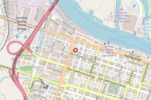 Map showing The Rail Pub in Savannah