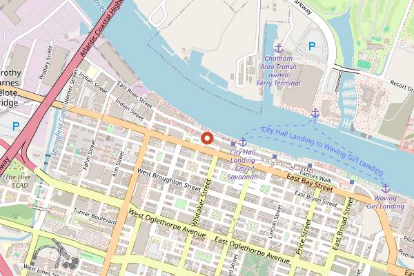 Map showing Top Deck Bar in Savannah