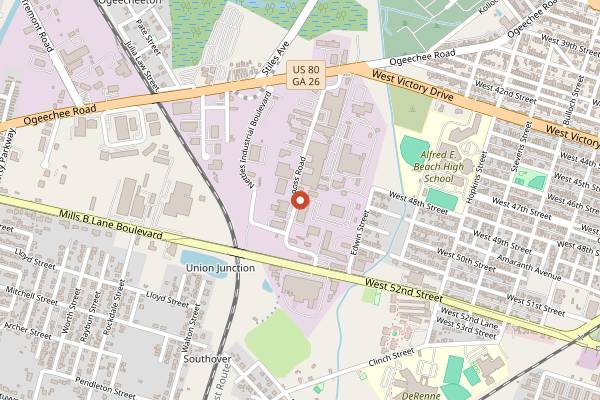 Map showing Coastal Empire Beer Co. in Savannah