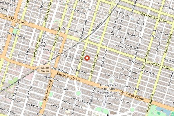 Map showing Hop Atomica in Savannah