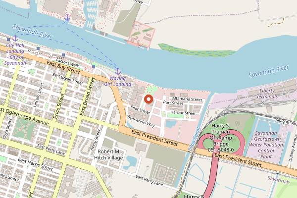Map showing Fleeting Jazz Brunch in Savannah