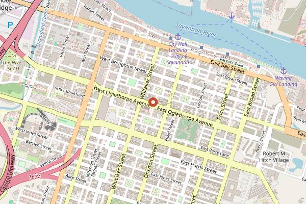Map showing The Collins Quarter in Savannah