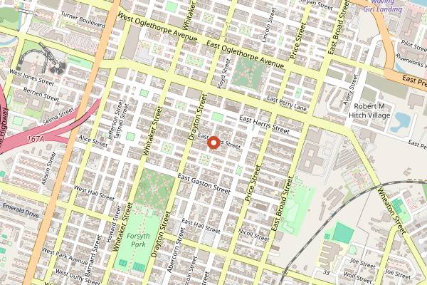 Map showing Clary's Cafe in Savannah