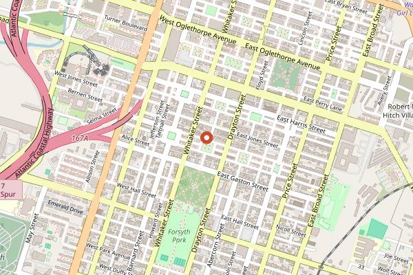 Map showing Pizzeria Vittoria in Savannah