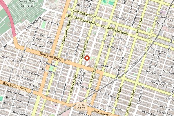 Map showing Foxy Loxy Cafe in Savannah