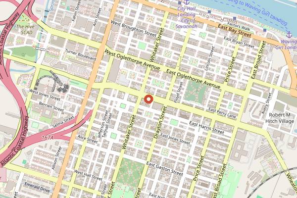Map showing Franklin's in Savannah