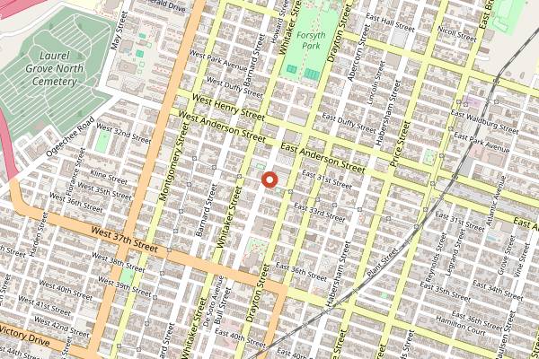 Map showing Henny Penny Art Space & Cafe in Savannah