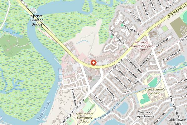 Map showing Basils Pizza and Deli in Savannah