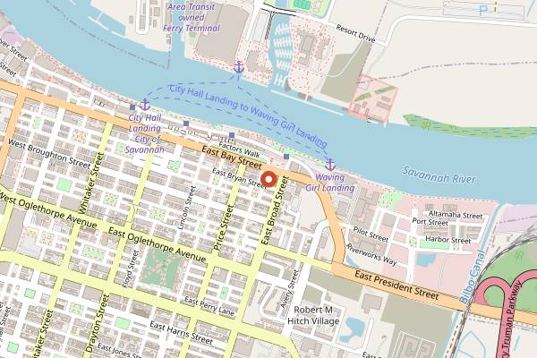 Map showing Pacci Italian Kitchen + Bar in Savannah