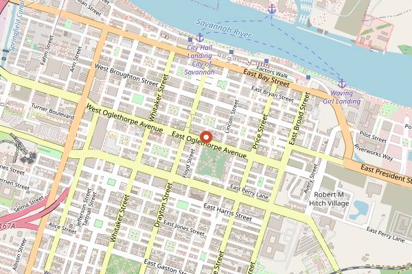 Map showing Cup to Cup Coffee Roasters in Savannah
