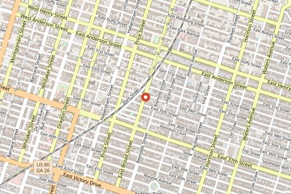 Map showing PERC Coffee in Savannah