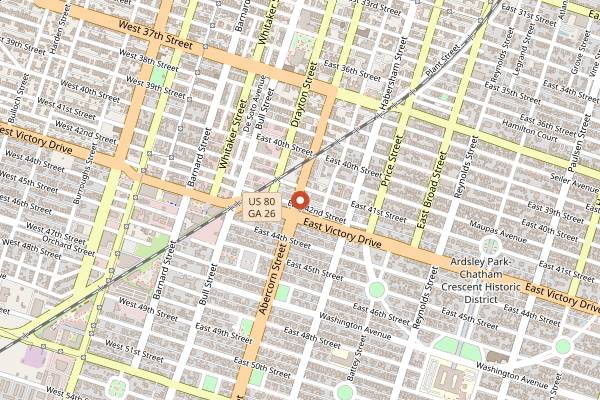 Map showing Chef Darin's Kitchen Table Hands-On Cooking Classes in Savannah