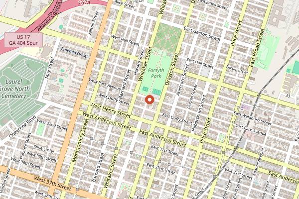 Map showing Brighter Day Natural Foods in Savannah