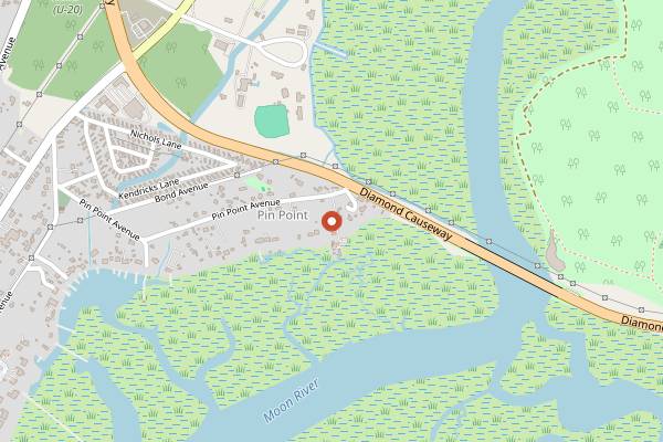 Map showing Pin Point Seafood Festival in Savannah