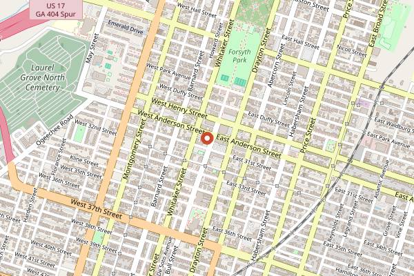 Map showing Savannah Greek Festival in Savannah