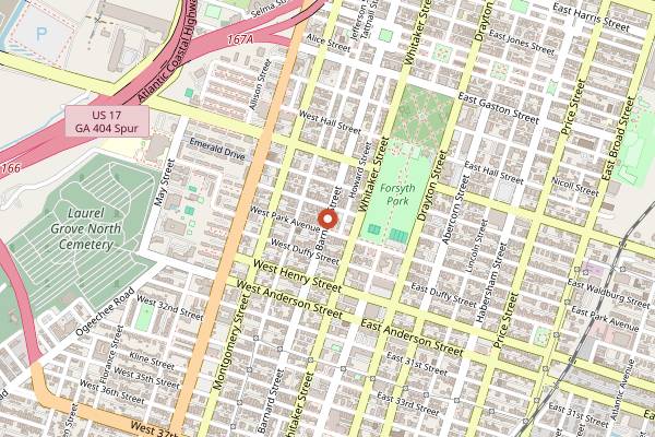 Map showing Alligator Soul in Savannah