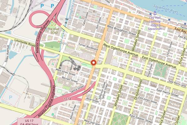 Map showing Savannah Foody Tour in Savannah