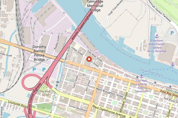 Map showing Service Brewing Co. in Savannah