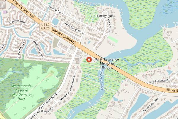 Map showing Auspicious Baking Co. (Whitemarsh) in Savannah