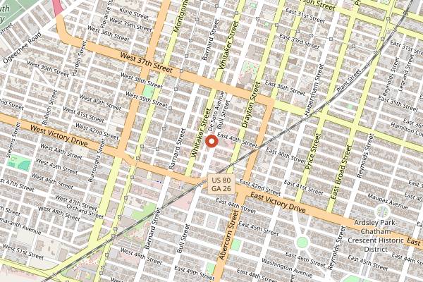 Map showing Back in the Day Bakery in Savannah