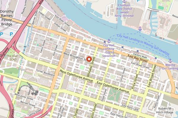 Map showing World Of Beer in Savannah