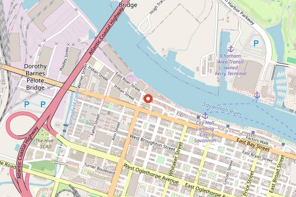 Map showing The Lost Square (Alida Hotel) in Savannah