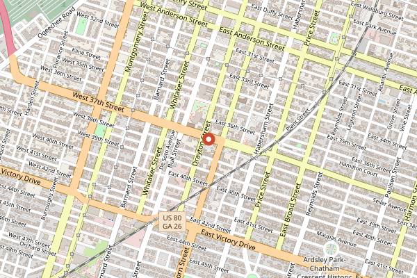 Map showing Common Thread in Savannah